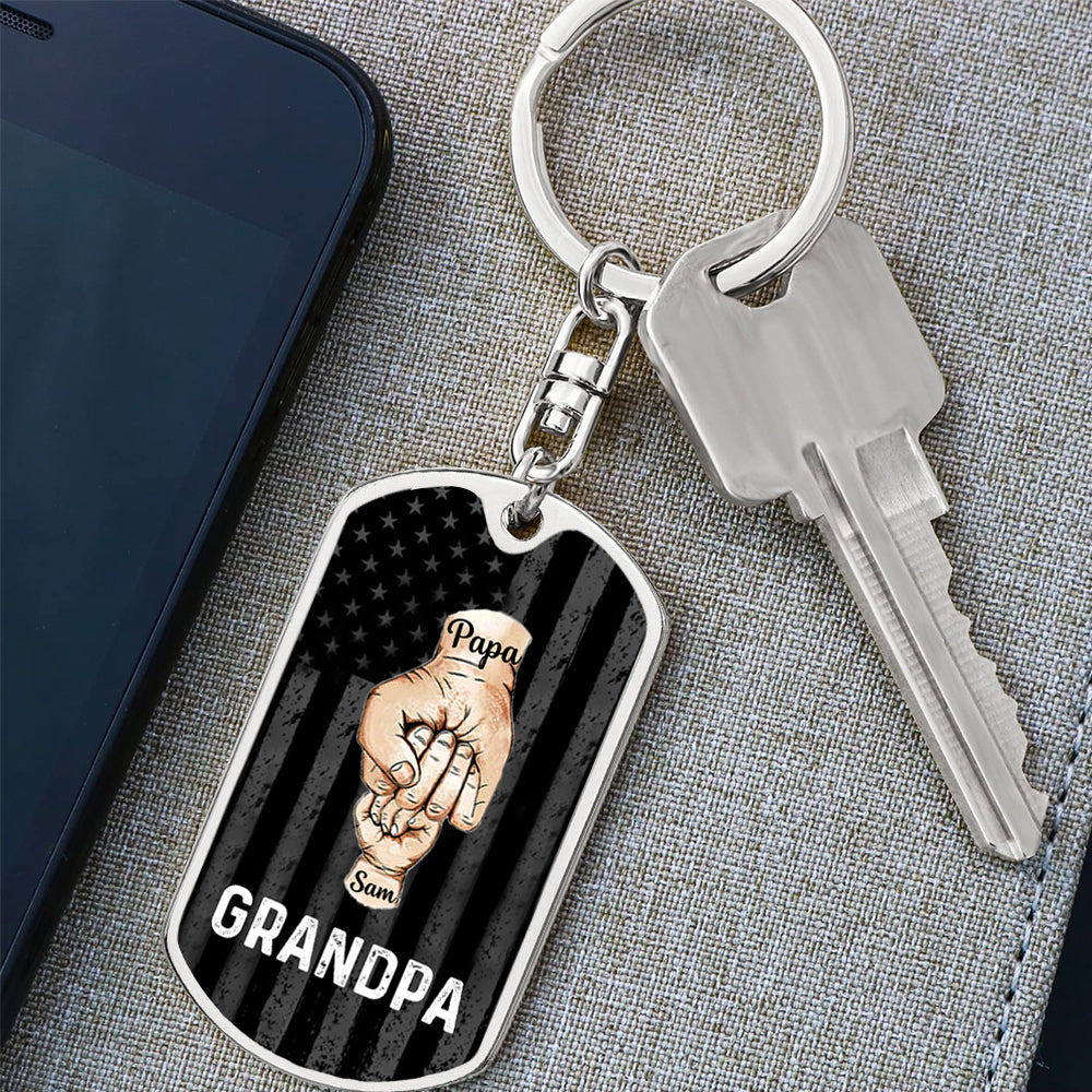 Personalized Fist Bump Keychain Father/Grandpa