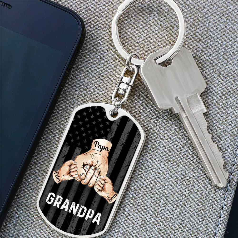 Personalized Fist Bump Keychain Father/Grandpa