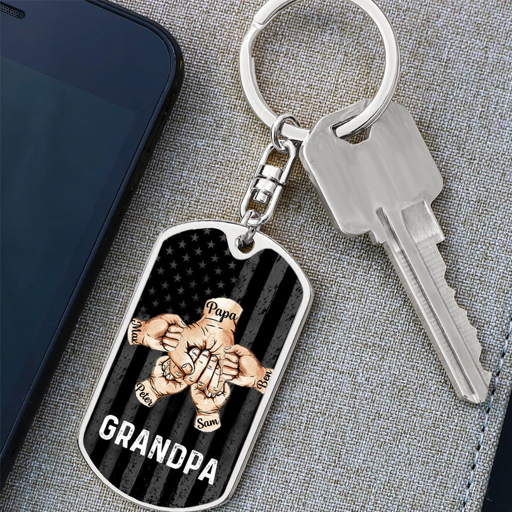 Personalized Fist Bump Keychain Father/Grandpa