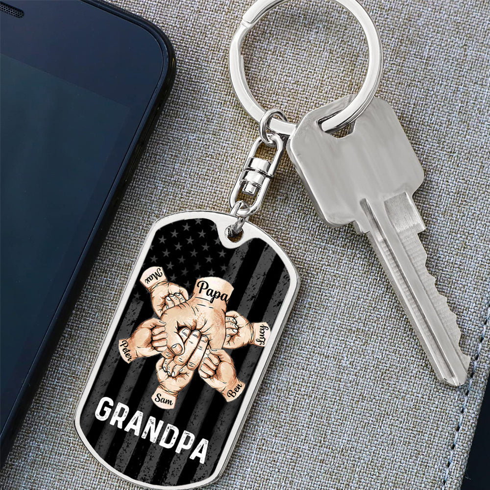 Personalized Fist Bump Keychain Father/Grandpa