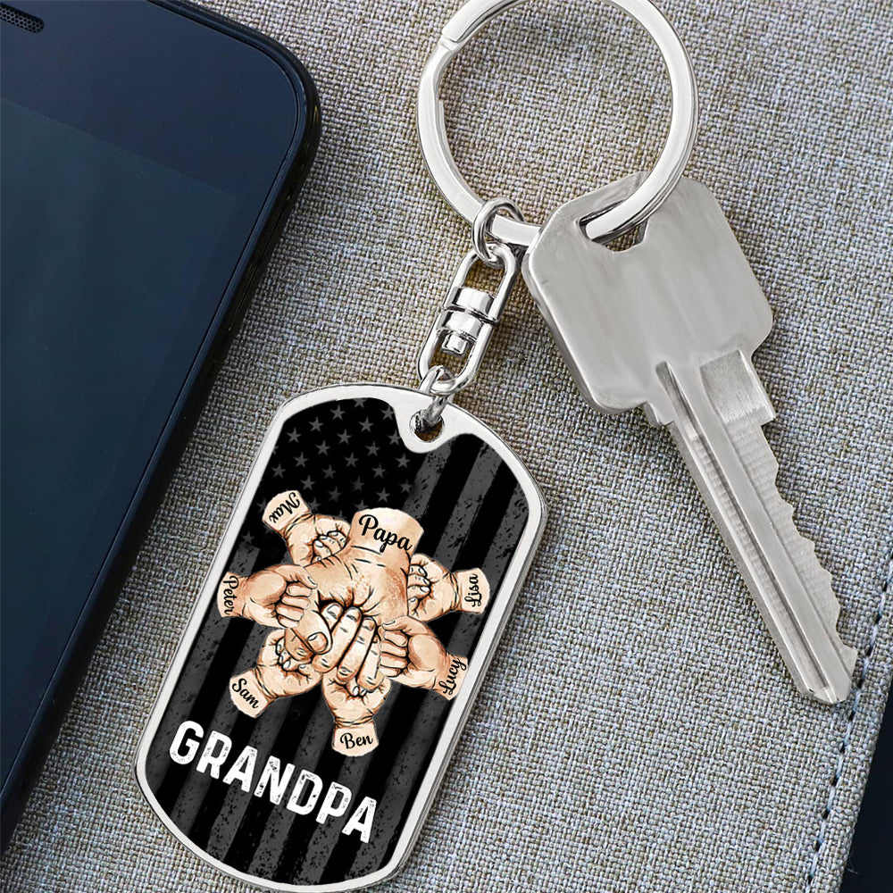 Personalized Fist Bump Keychain Father/Grandpa