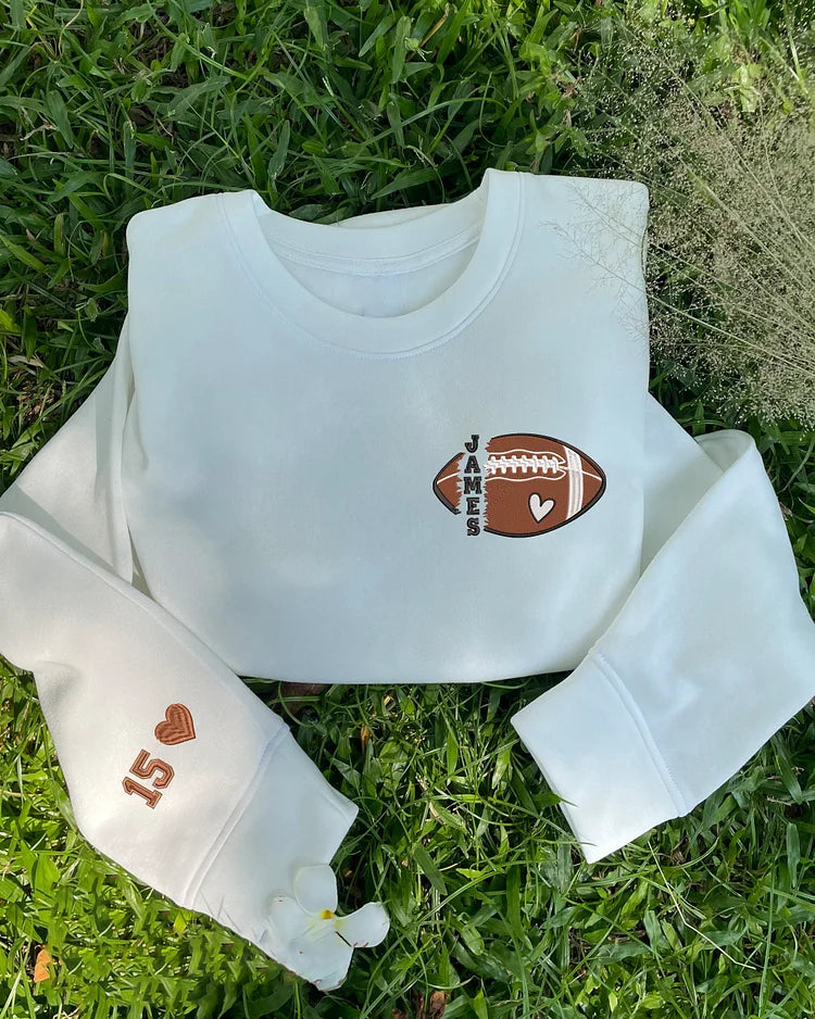 Personalized Embroidered Football Sweatshirt