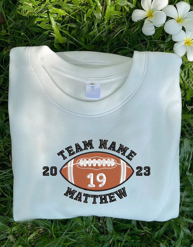 Personalized Embroidered Football Sweatshirt