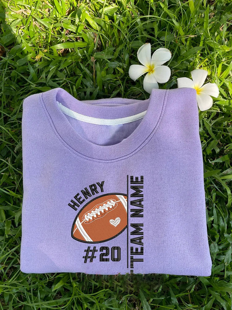 Personalized Embroidered Football Sweatshirt