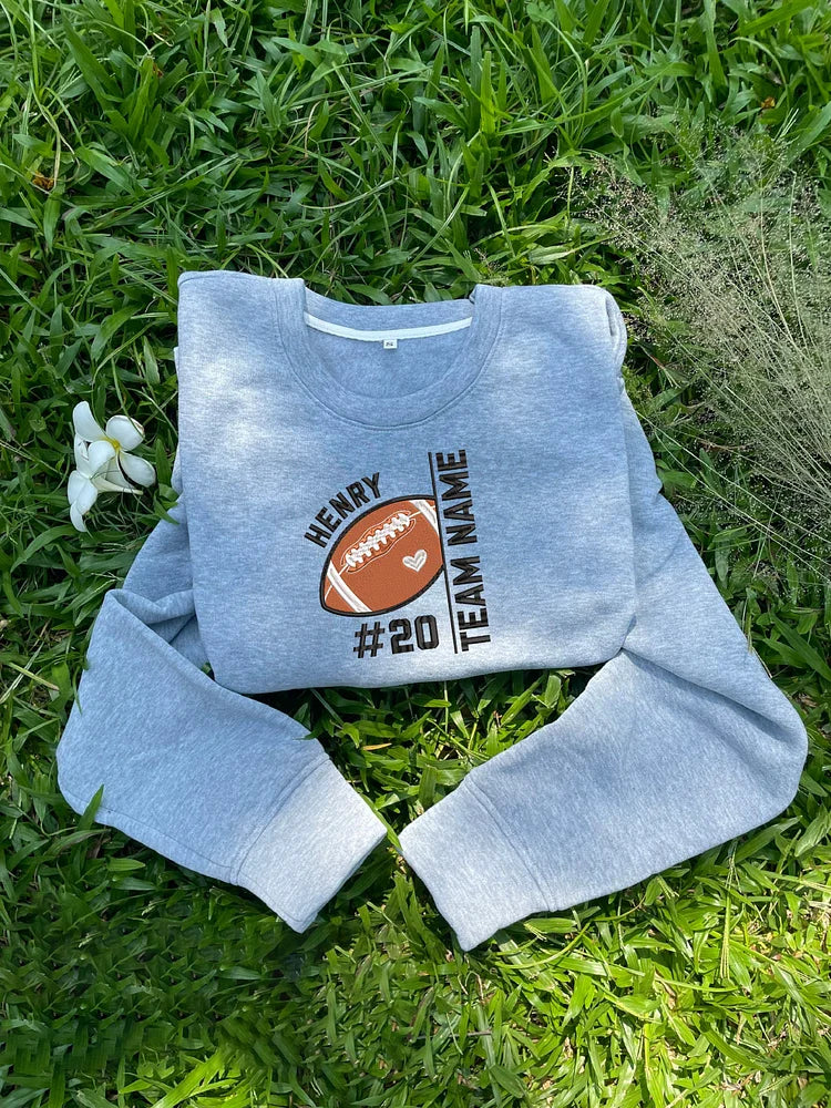 Personalized Embroidered Football Sweatshirt