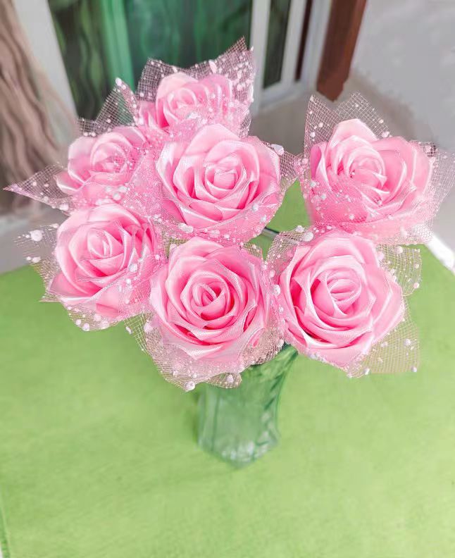 🌹Eternal Satin Ribbon Rose Bouquet 🌹- Best Gift to Lover