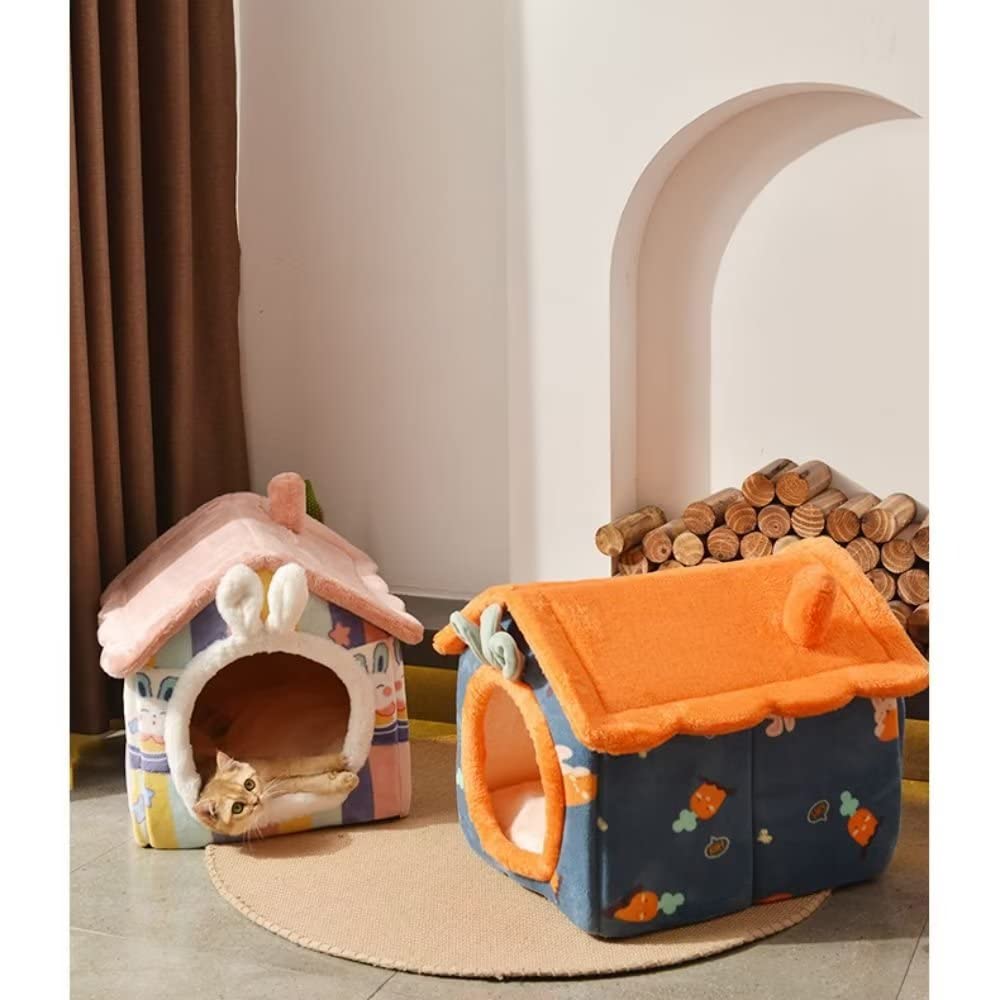 🐶Foldable dog house for dogs and cats, includes a relaxing and soft mat..