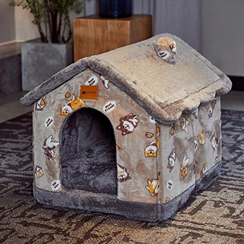 🐶Foldable dog house for dogs and cats, includes a relaxing and soft mat..