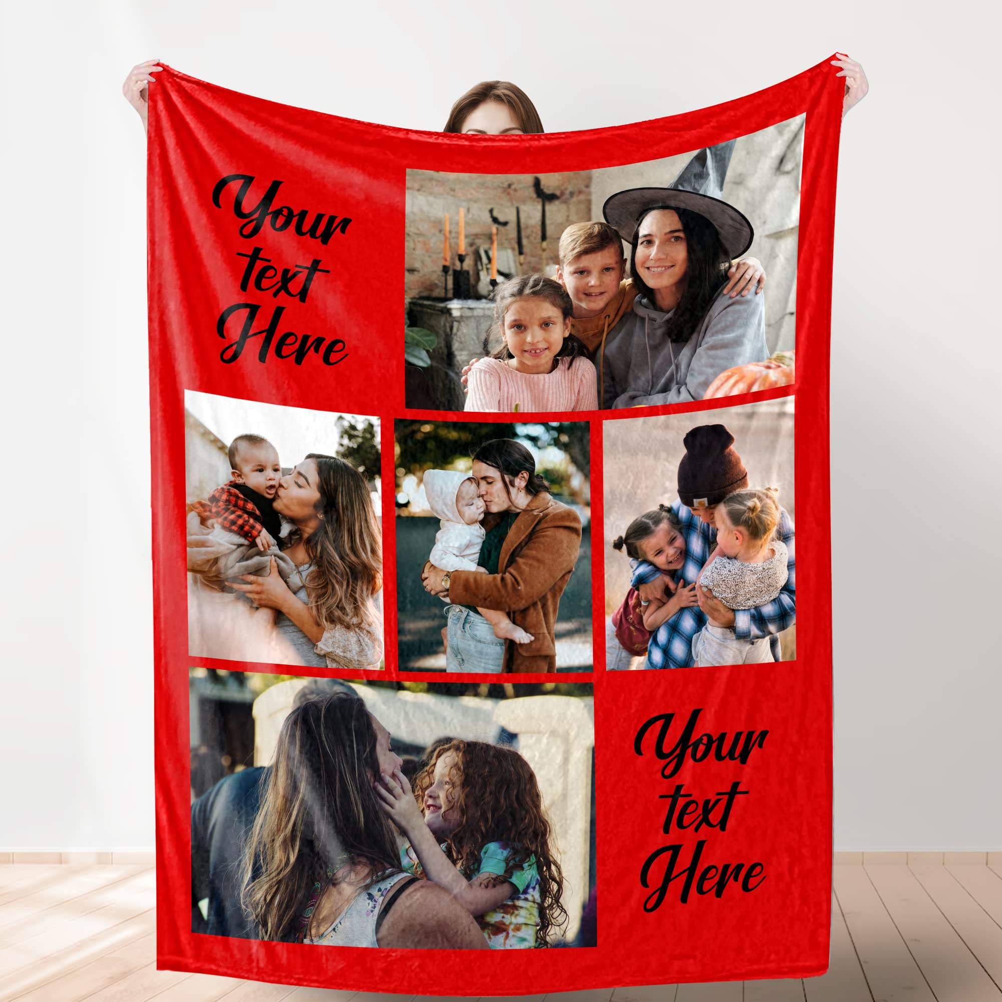 Custom Blanket with Photo， Funny Gifts for Boyfriend,Dad,Mom,Friends,New Year,Birthday