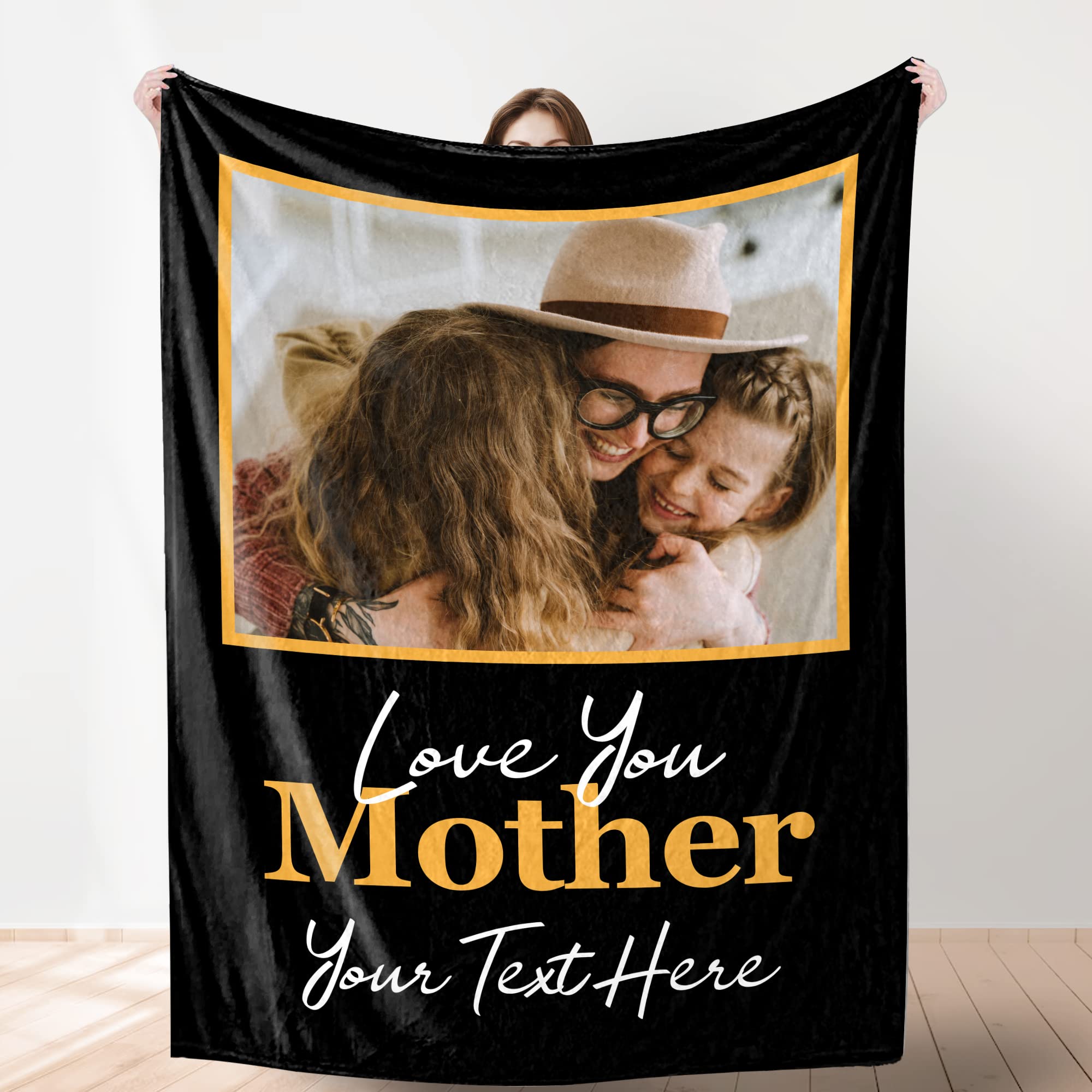 Custom Blanket with Photo， Funny Gifts for Boyfriend,Dad,Mom,Friends,New Year,Birthday