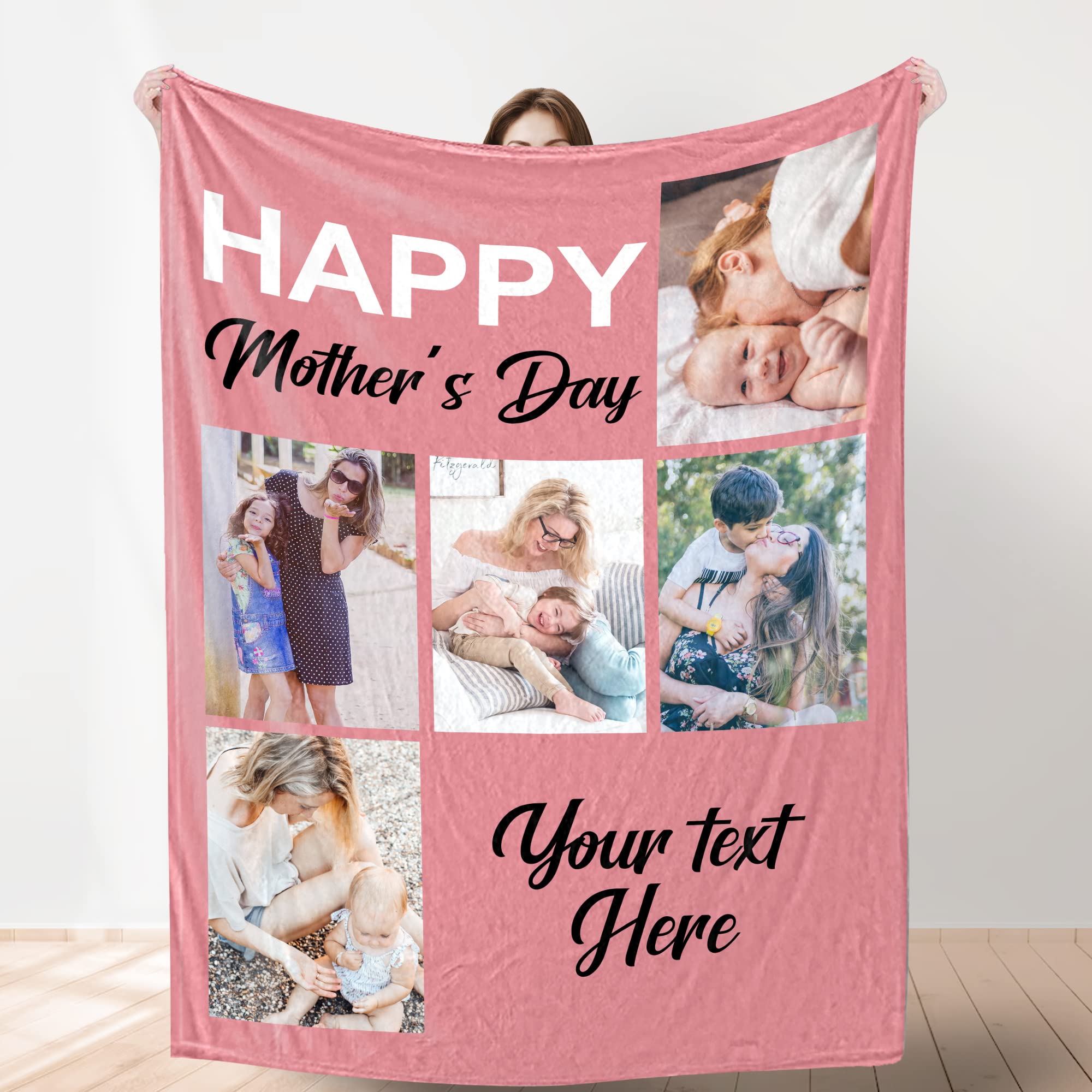 Custom Blanket with Photo， Funny Gifts for Boyfriend,Dad,Mom,Friends,New Year,Birthday