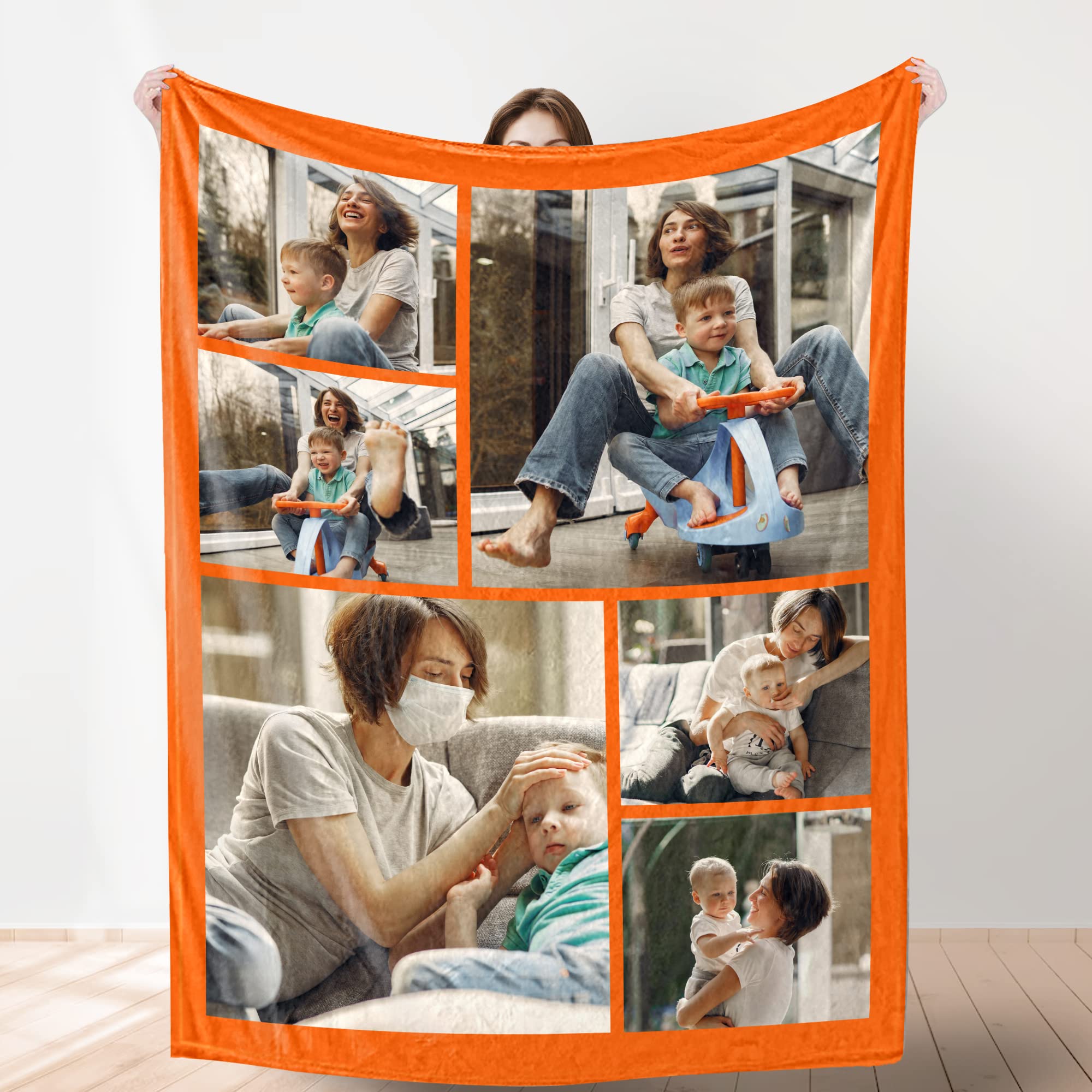 Custom Blanket with Photo， Funny Gifts for Boyfriend,Dad,Mom,Friends,New Year,Birthday