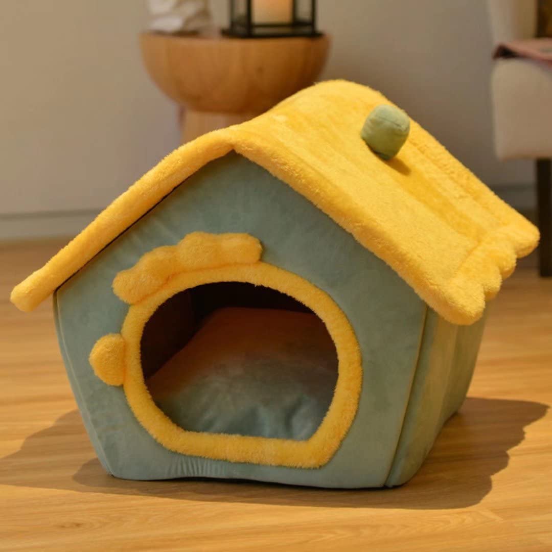 🐶Foldable dog house for dogs and cats, includes a relaxing and soft mat..