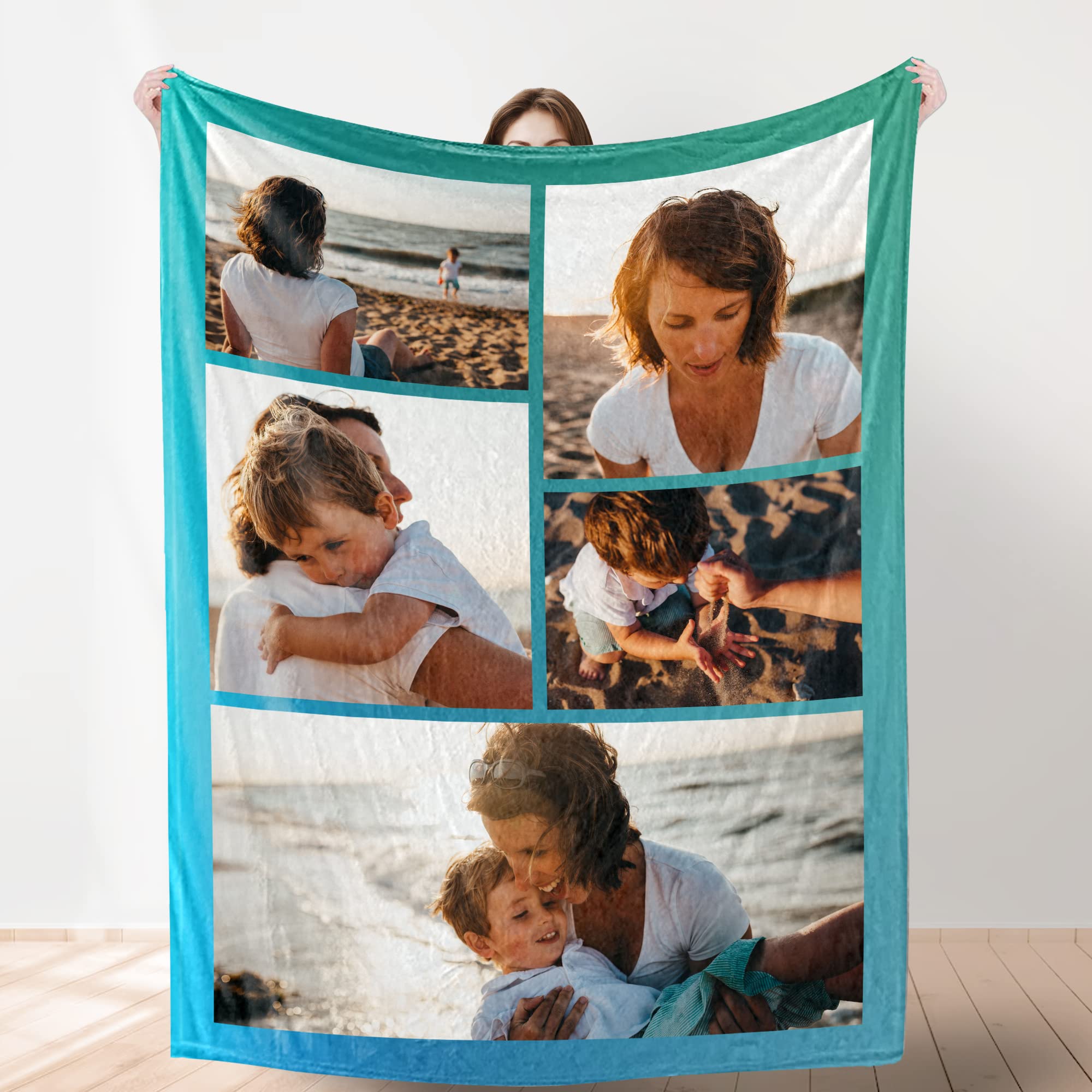 Custom Blanket with Photo， Funny Gifts for Boyfriend,Dad,Mom,Friends,New Year,Birthday