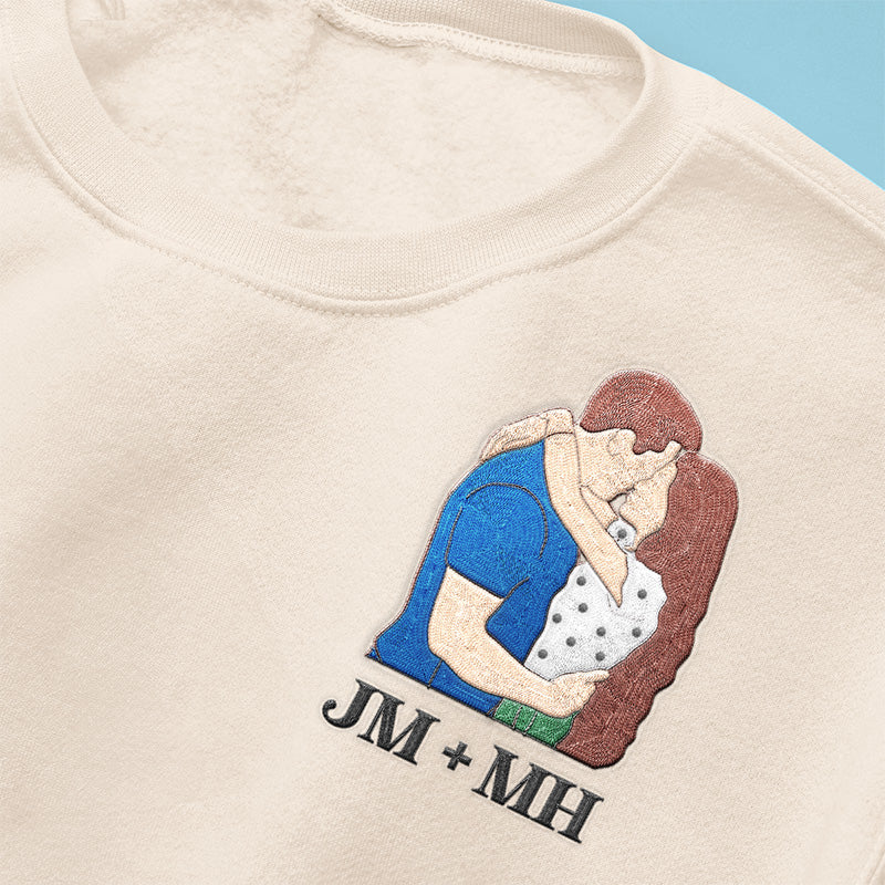 Couple Personalized Custom Unisex Embroidered T-shirt, Sweatshirt, Hoodie - Gift For Husband Wife, Anniversary