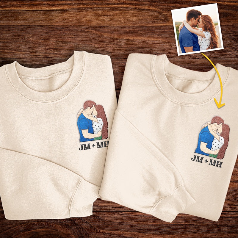 Couple Personalized Custom Unisex Embroidered T-shirt, Sweatshirt, Hoodie - Gift For Husband Wife, Anniversary