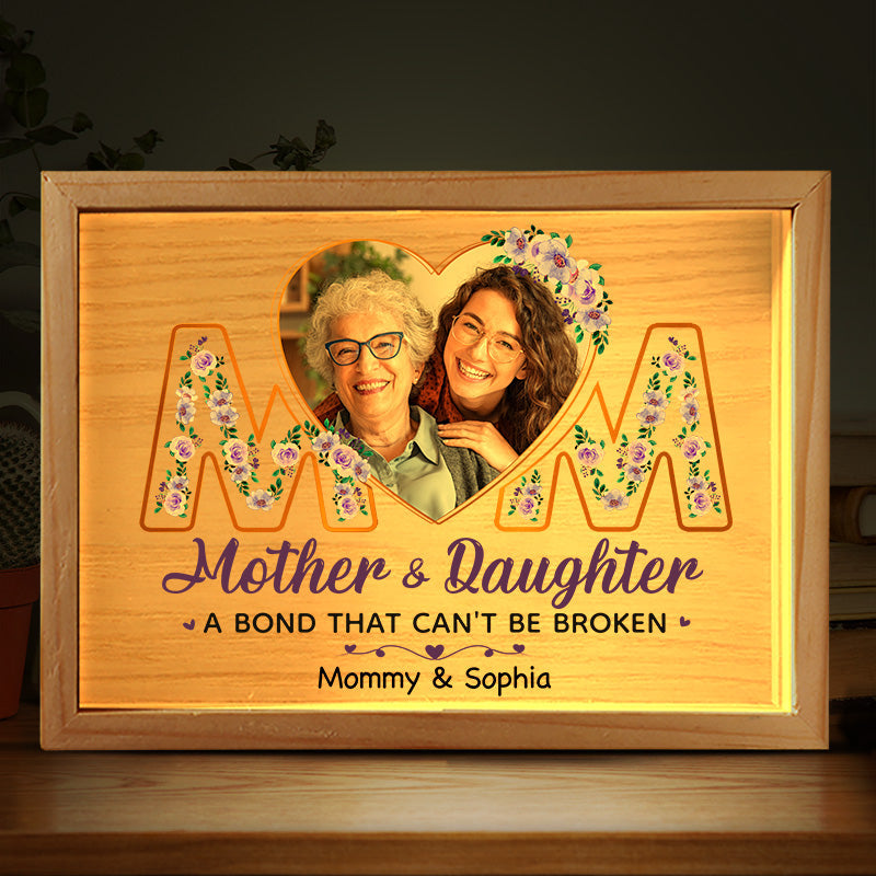 Custom Photo A Bond That Can't Be Broken - Family Personalized Custom Frame Light Box - Gift For Mom