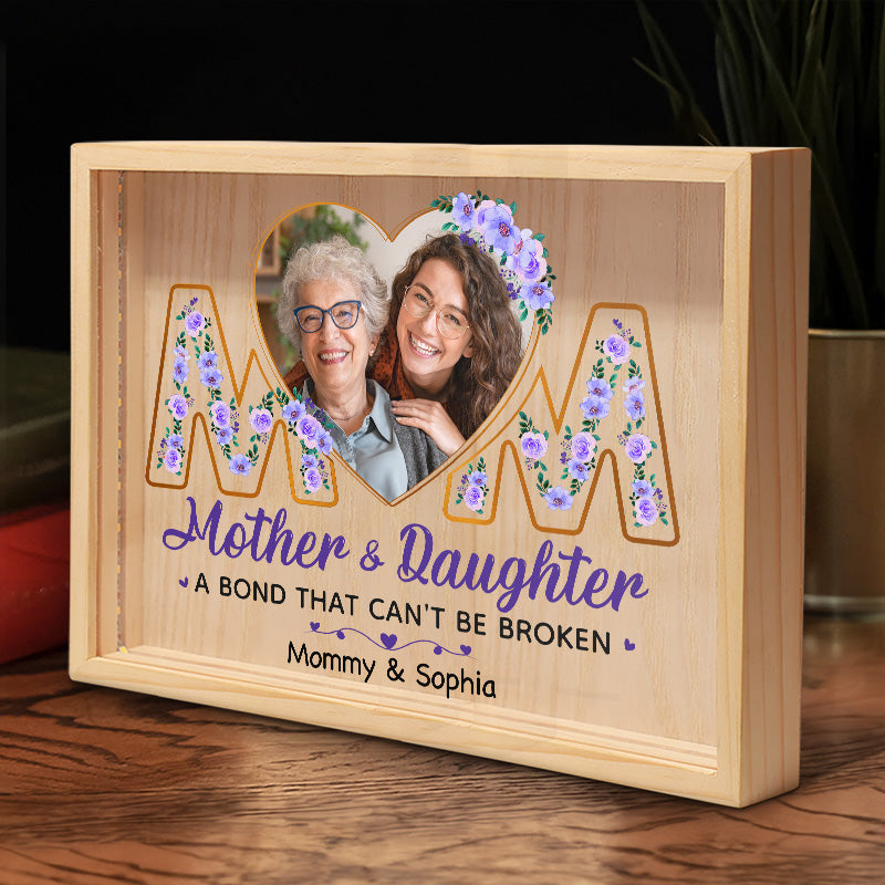 Custom Photo A Bond That Can't Be Broken - Family Personalized Custom Frame Light Box - Gift For Mom