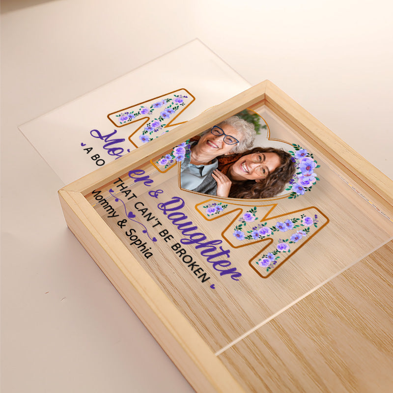 Custom Photo A Bond That Can't Be Broken - Family Personalized Custom Frame Light Box - Gift For Mom