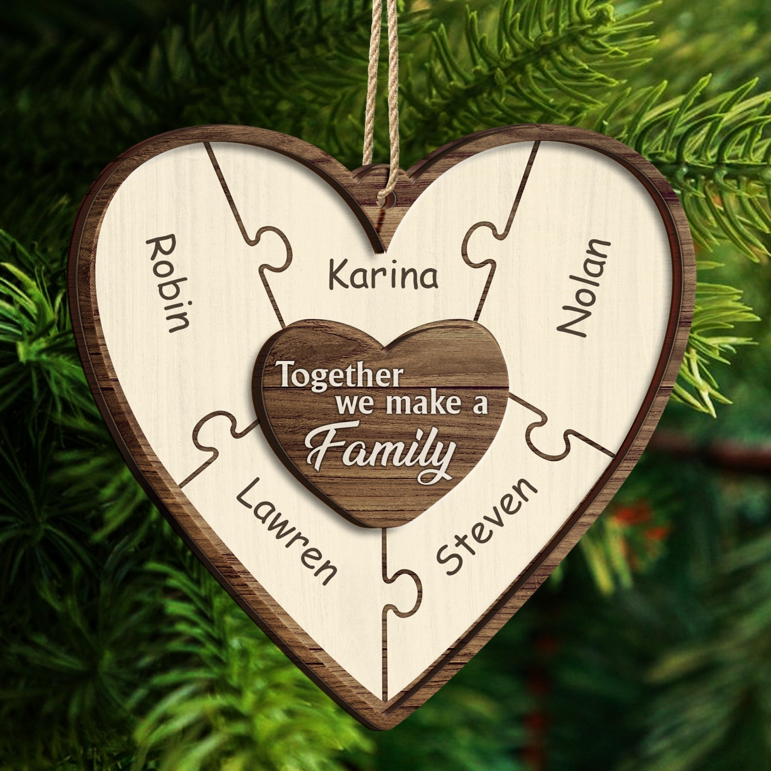 Christmas Puzzle Together We Make A Family - Personalized Gift For Family