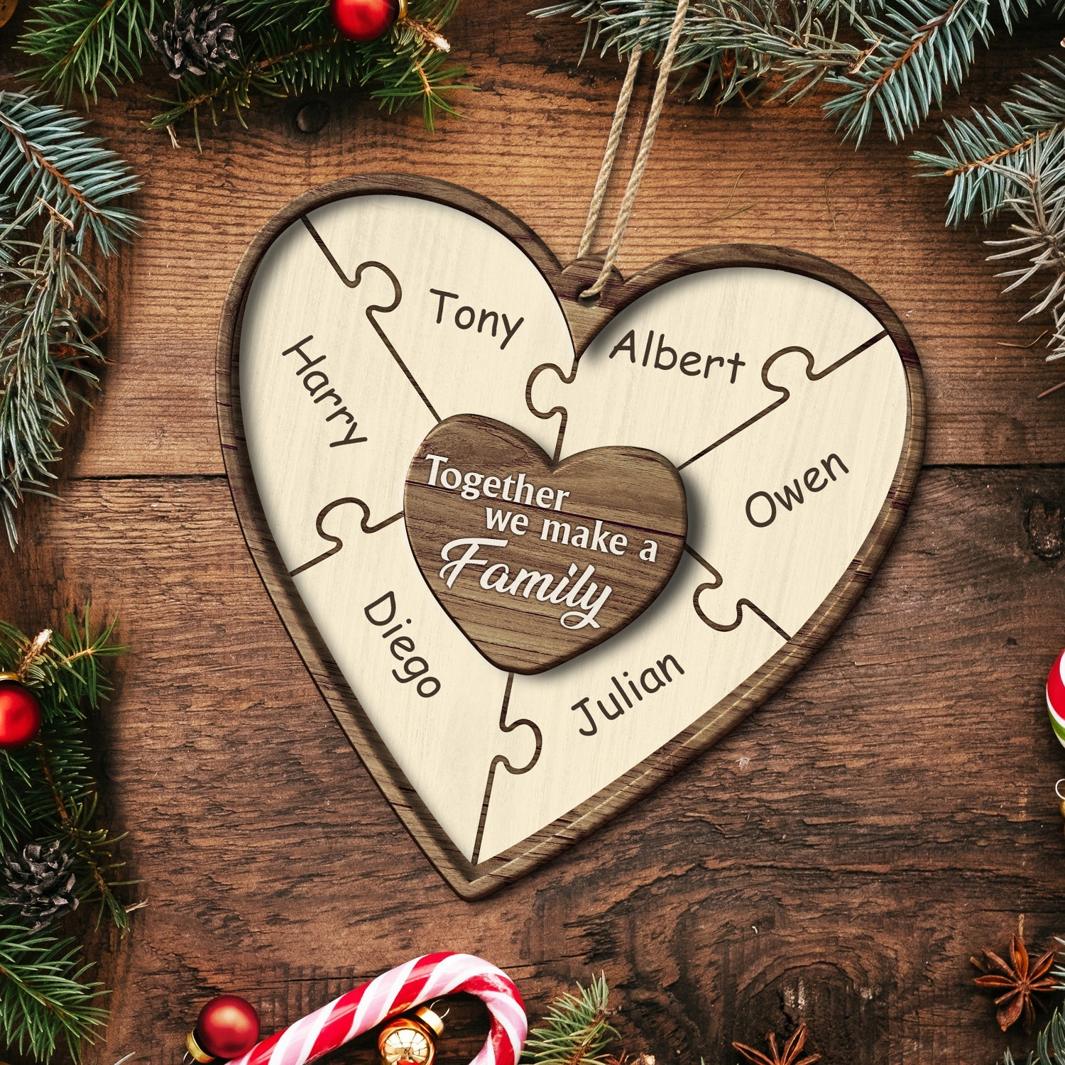 Christmas Puzzle Together We Make A Family - Personalized Gift For Family