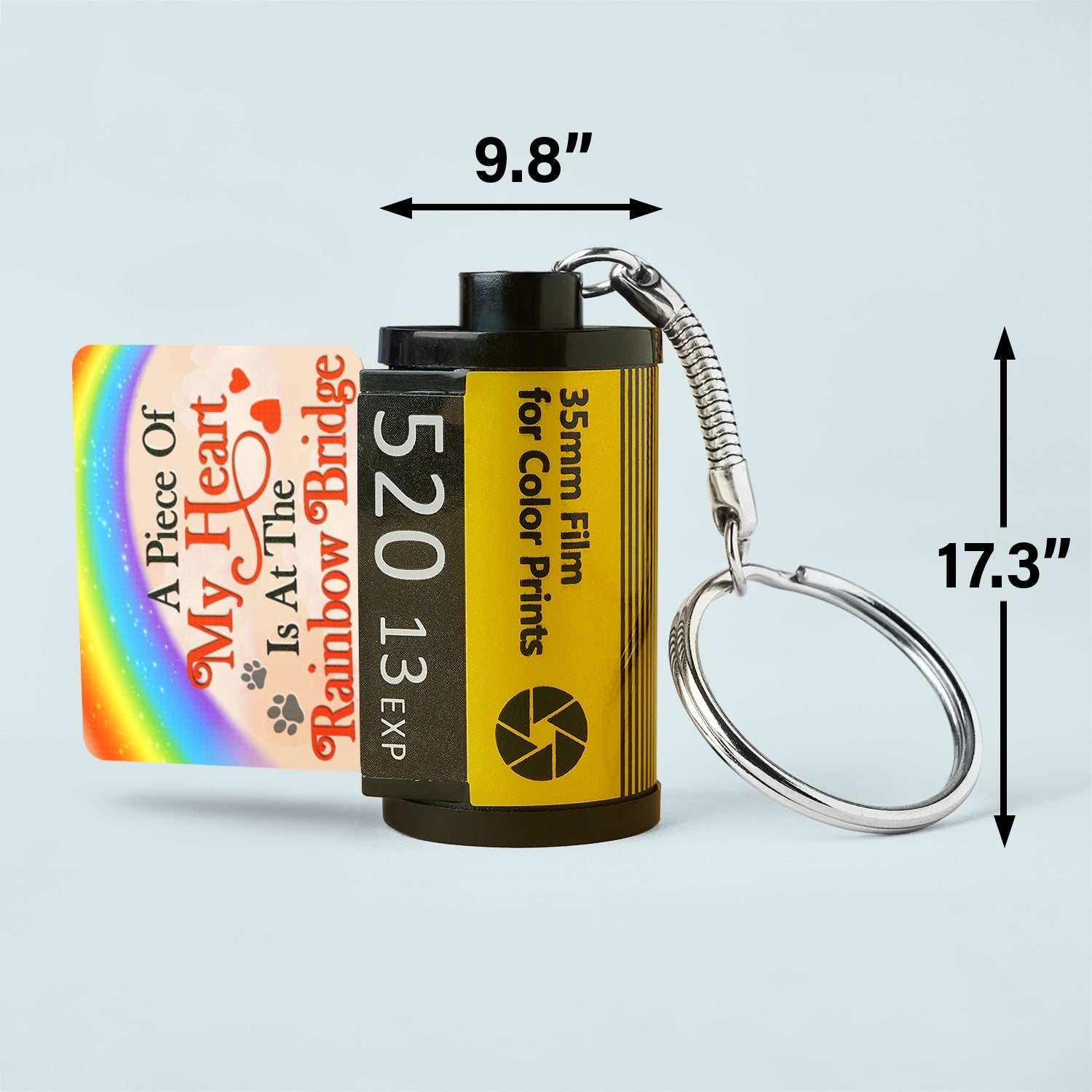 Custom Photo A Piece Of My Heart - Memorial Gift For Dog Lovers, Cat Lovers, Pet Lovers - Personalized Film Roll Keychain