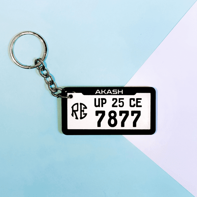 GEL NUMBER PLATE KEYCHAIN