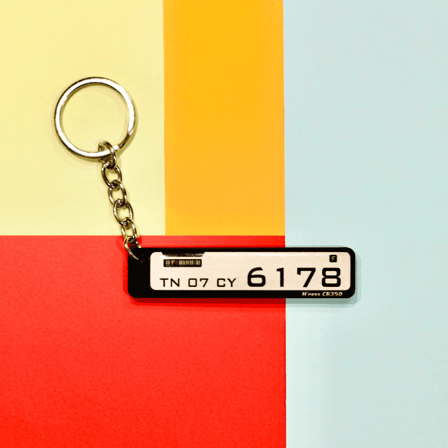 NUMBER/ NAME PLATE KEYCHAIN FOR CAR/BIKE