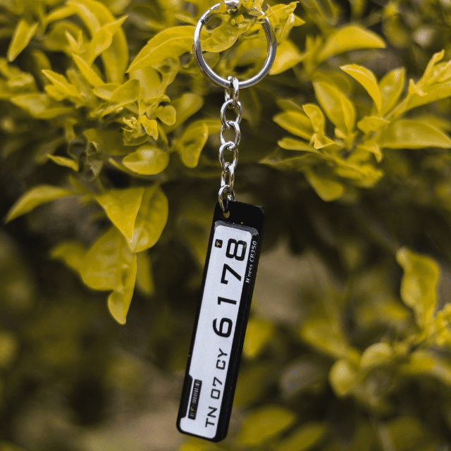 NUMBER/ NAME PLATE KEYCHAIN FOR CAR/BIKE