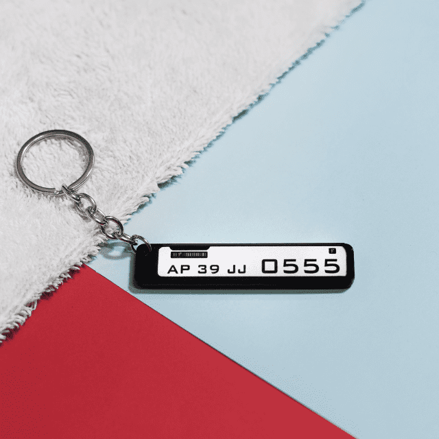 NUMBER/ NAME PLATE KEYCHAIN FOR CAR/BIKE