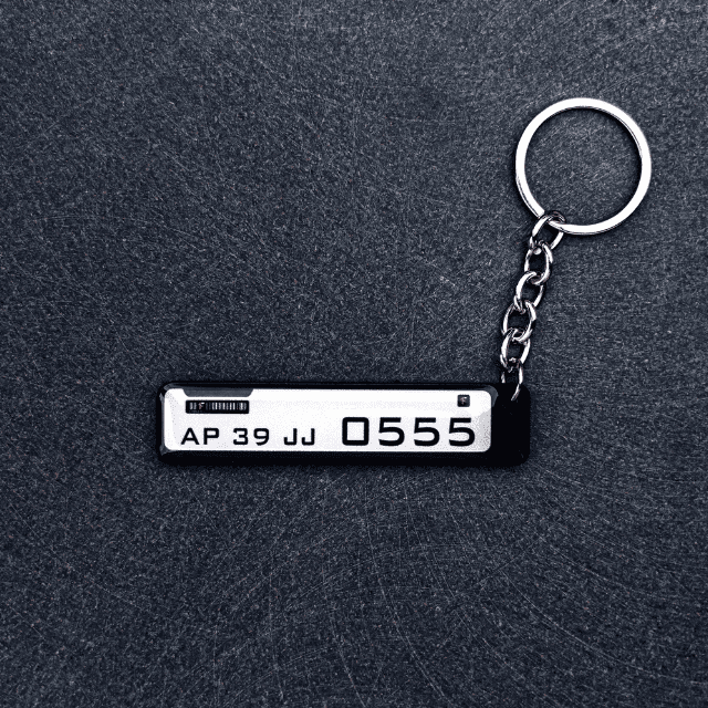 NUMBER/ NAME PLATE KEYCHAIN FOR CAR/BIKE