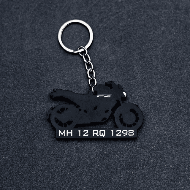 BIKE SHAPE NUMBER PLATE KEYCHAIN