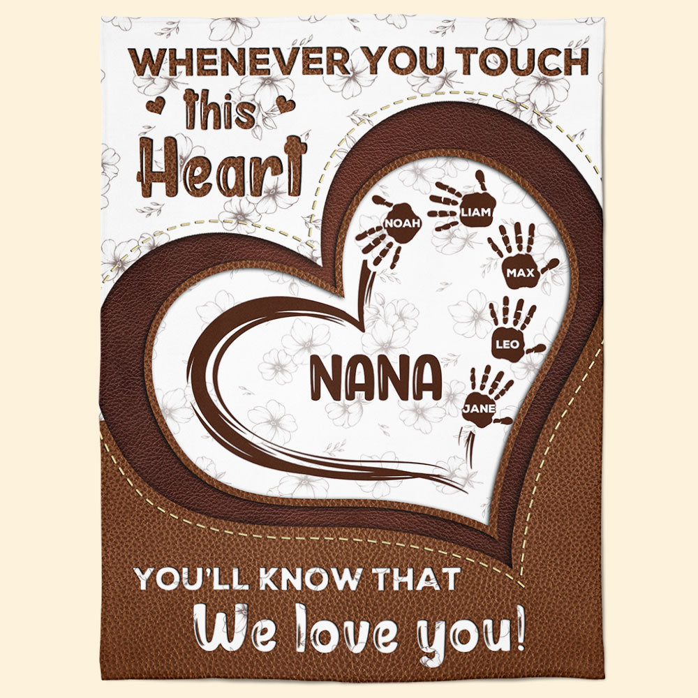 💖For Mom Blanket👩Whenever You Touch This Heart - Personalized Blanket