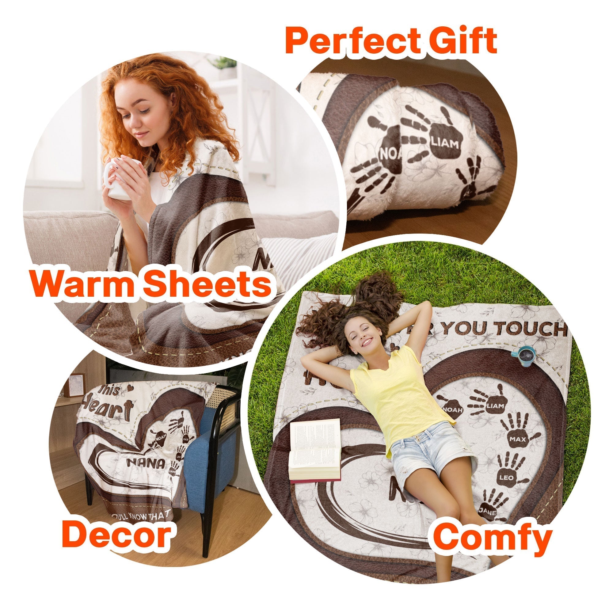 💖For Mom Blanket👩Whenever You Touch This Heart - Personalized Blanket