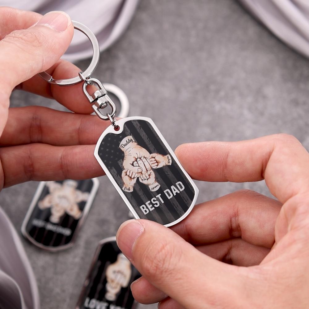 Personalized Fist Bump Keychain Father/Grandpa