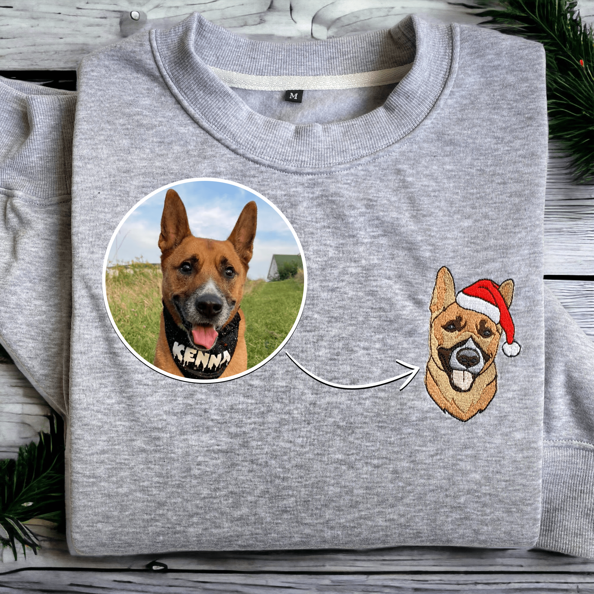 Dog Christmas Embroidered Sweatshirt,Christmas Gifts for Dog Lovers,Merry Dogmas