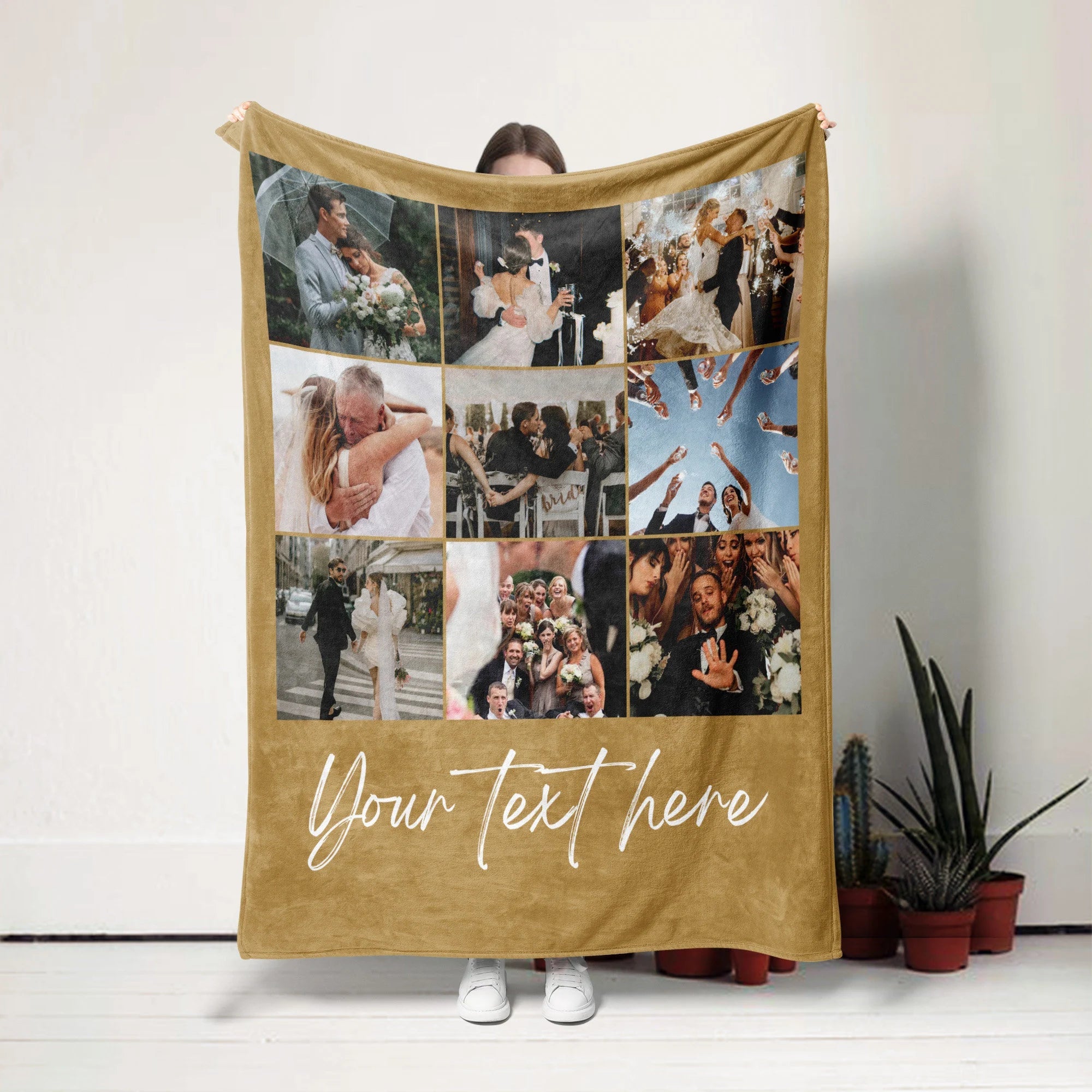 Custom Photo Blanket Collage Blanket With Text Family Memorial Blanket