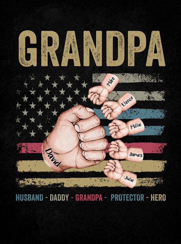 💖For Dad Blanket👨Dad/Grandpa Fist Bump - Personalized Blanket - Best Gift For Dad