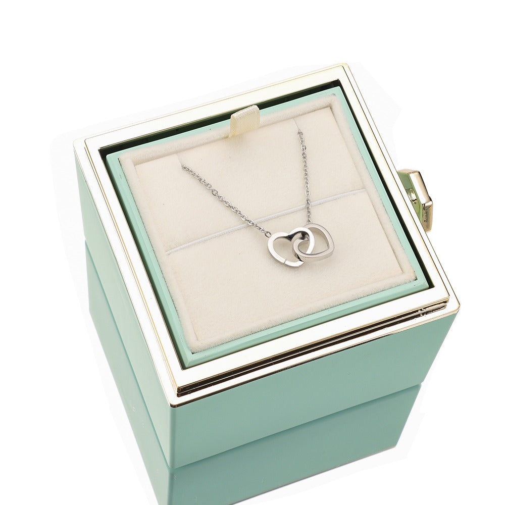 Eternal Rose Box - W/ Engraved Necklace & Real Rose - Valentine's Day