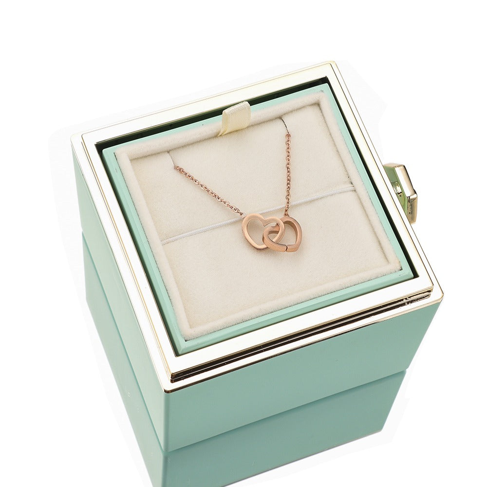 Eternal Rose Box - W/ Engraved Necklace & Real Rose - Valentine's Day