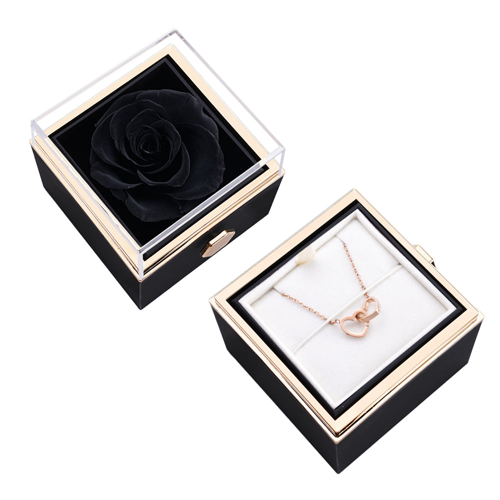 Eternal Rose Box - W/ Engraved Necklace & Real Rose - Valentine's Day