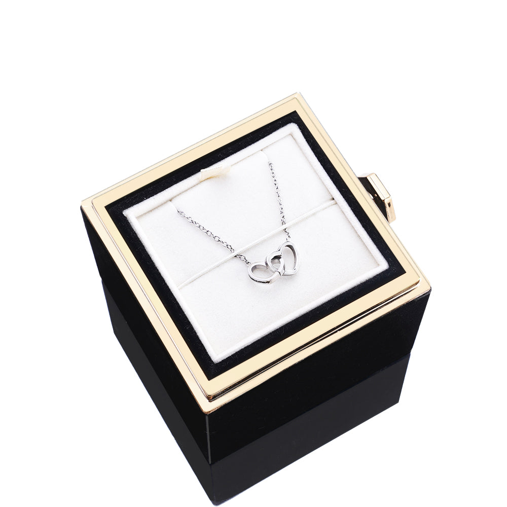 Eternal Rose Box - W/ Engraved Necklace & Real Rose - Valentine's Day