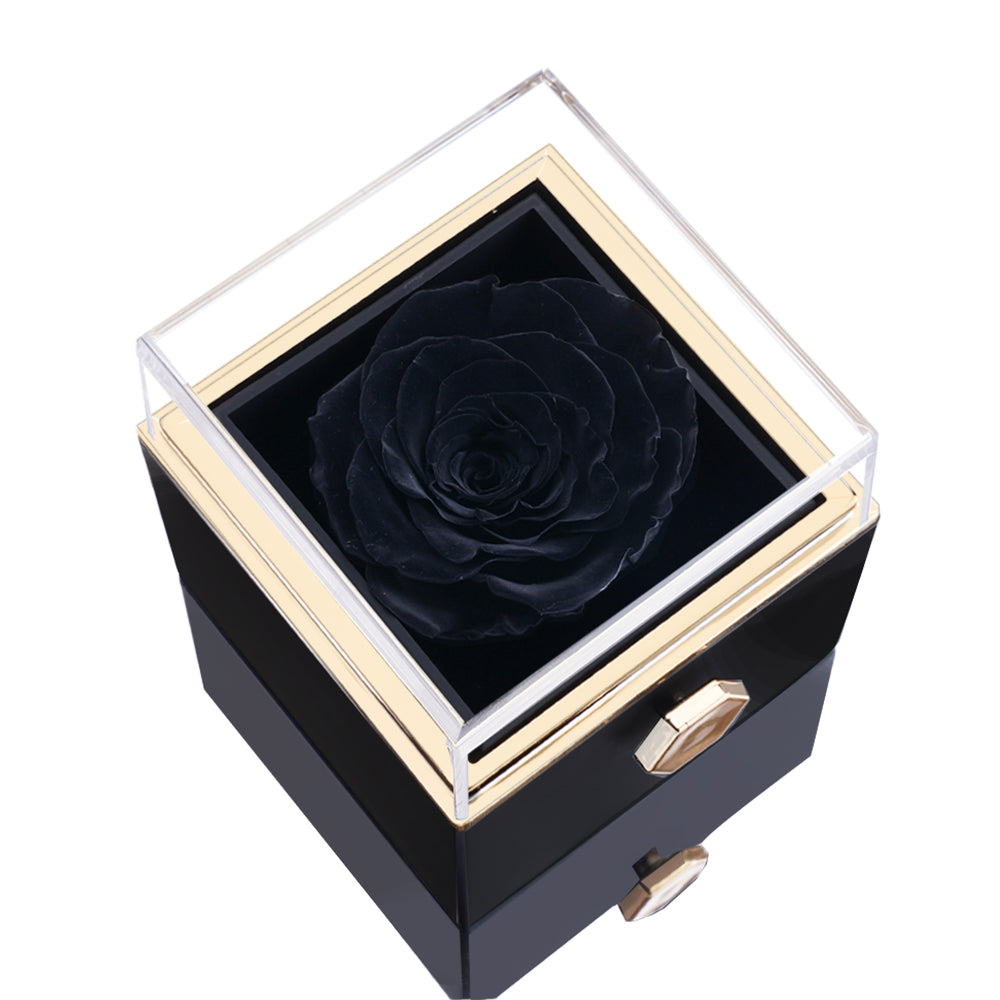 Eternal Rose Box - W/ Engraved Necklace & Real Rose - Valentine's Day