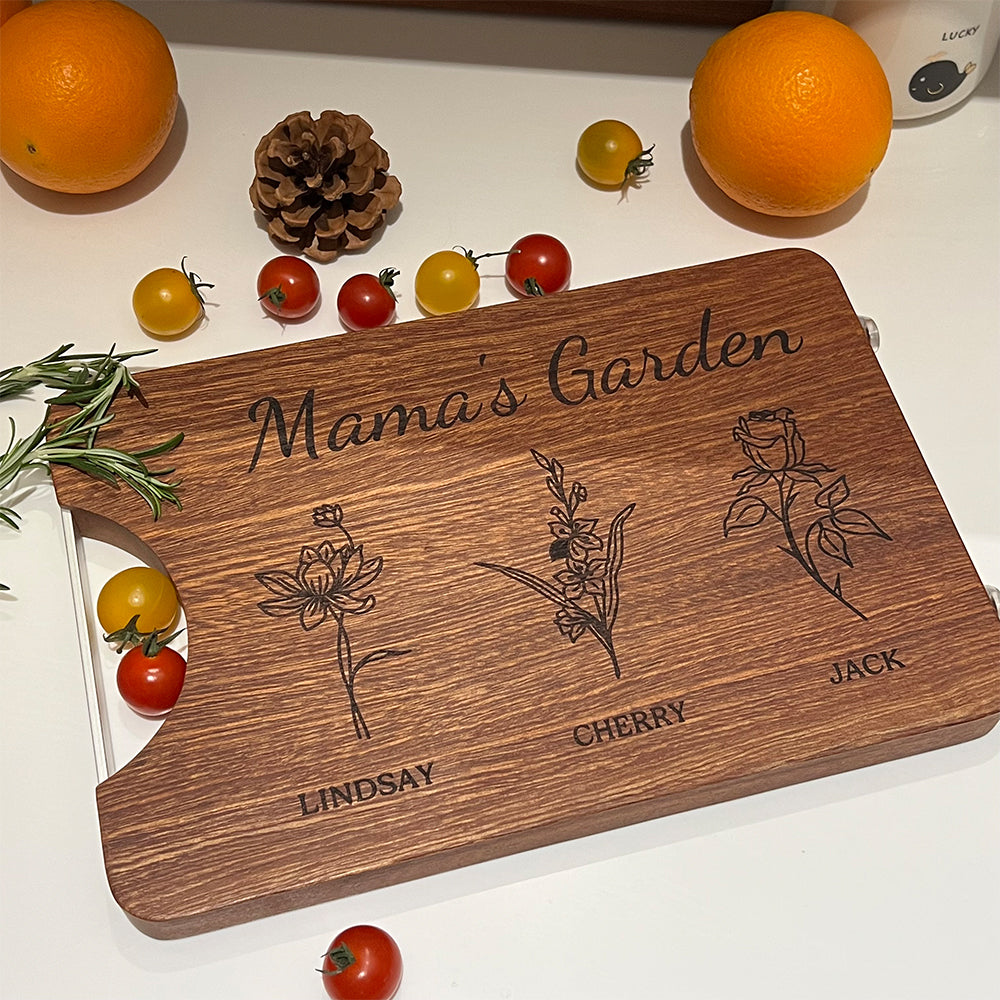 Mom's Garden is Her Children Customized Cutting Board