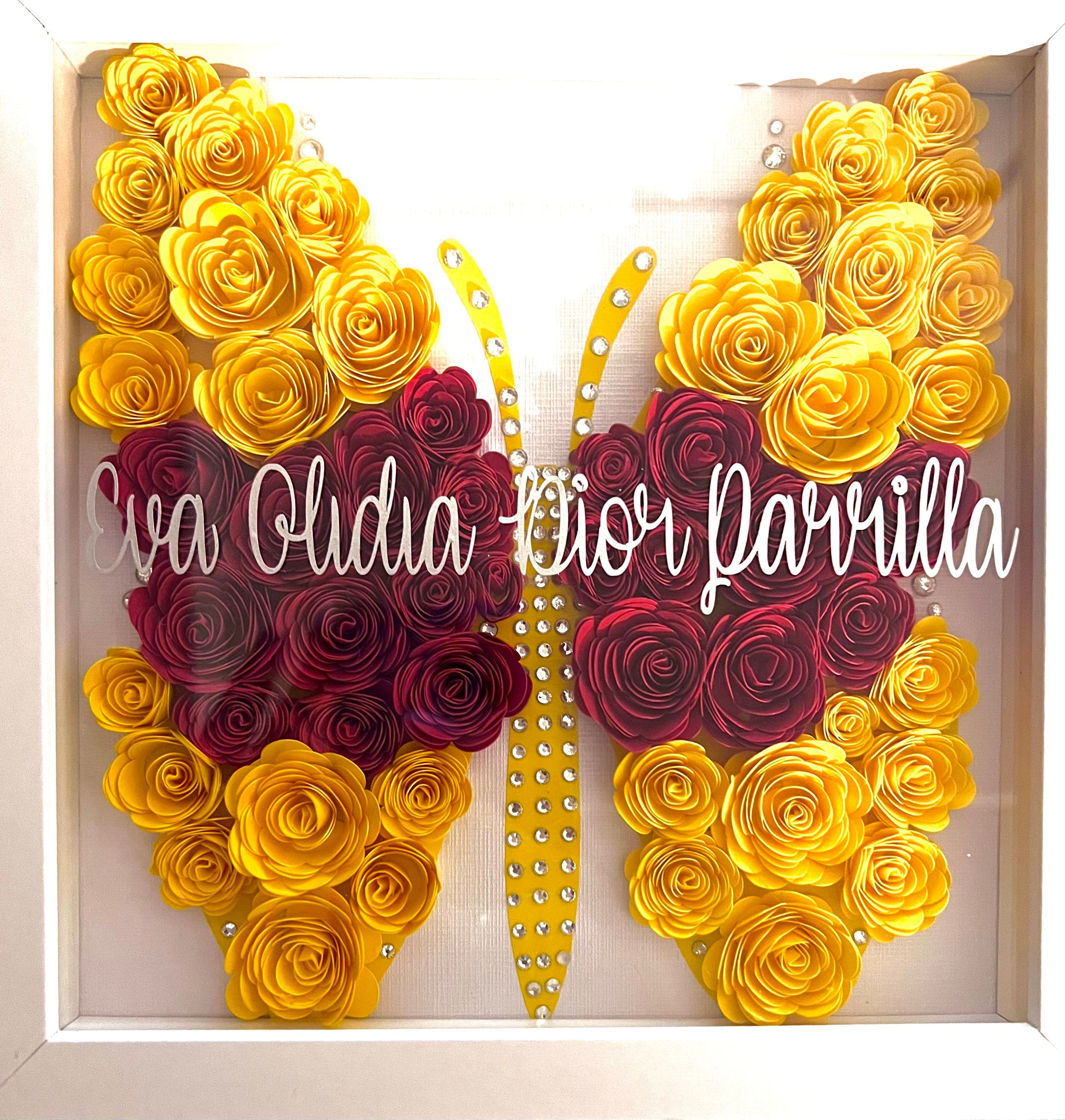 Valentine's Day |Butterfly Flower Box | Shadow Box | Butterfly Rose Box | Paper Flower Shadow Box