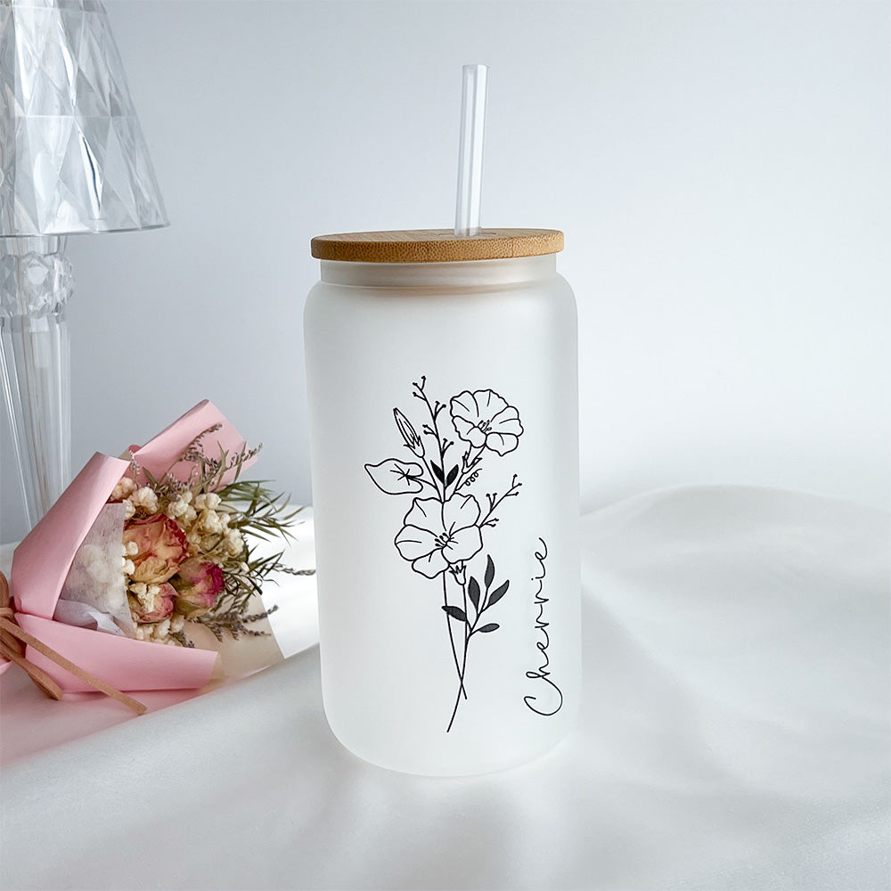 Personalized Iced Coffee Glass Tumbler