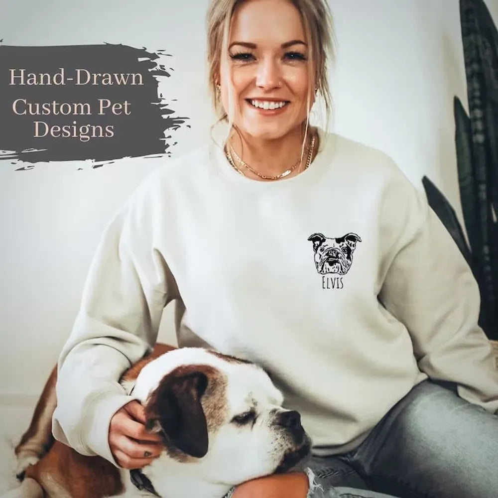 Custom Pet Face Portrait Shirt,Hoodir,Sweatshirt-Best Gift For Pet Lover