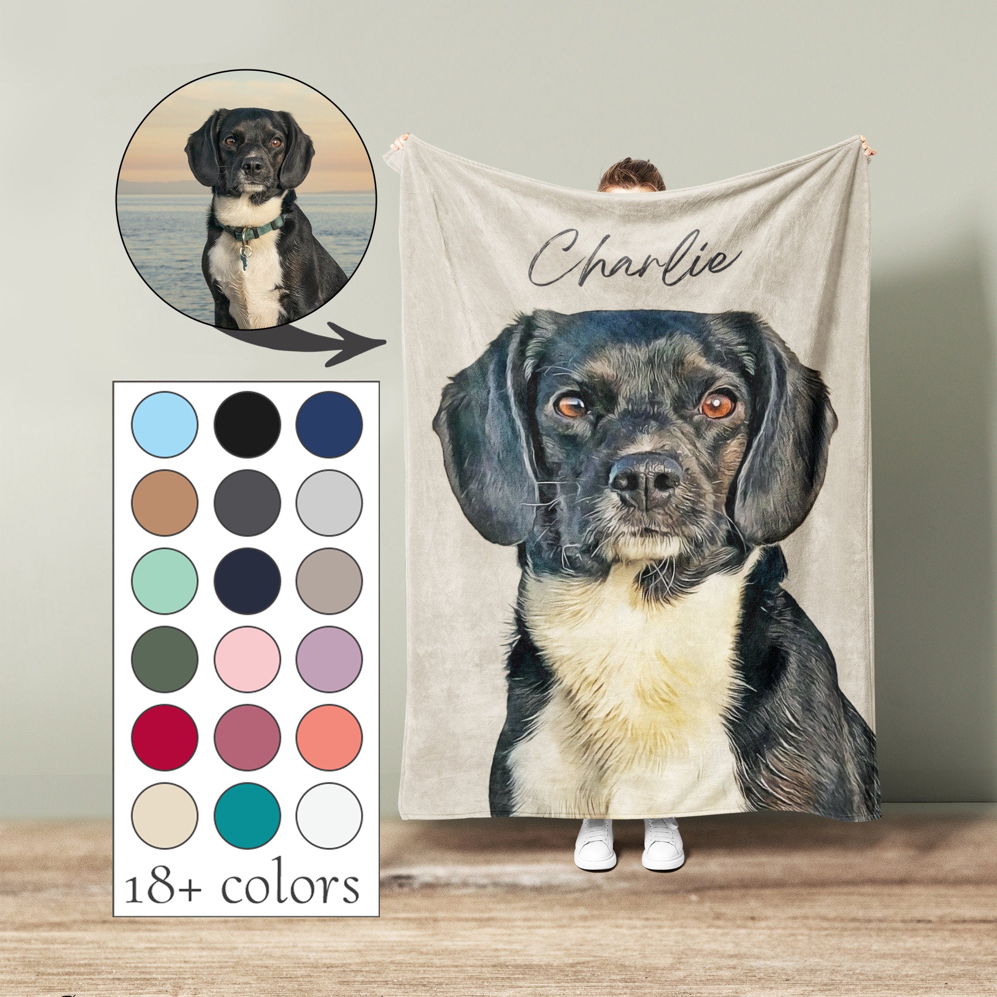 Custom Pet Blanket, Pet Photo Blanket, Personalized Pet Photo Blanket