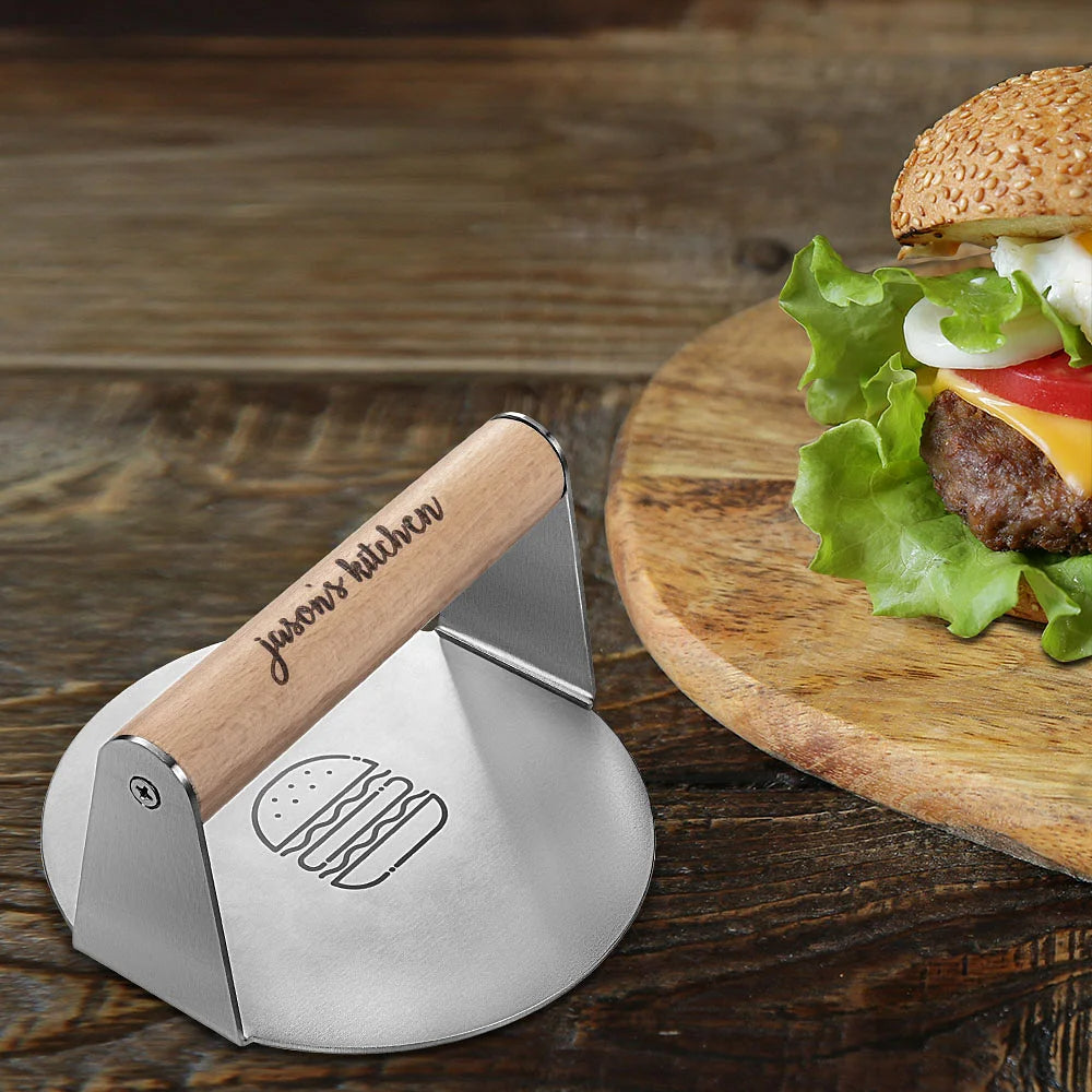 Personalized Engraved Burger Press Stainless Steel