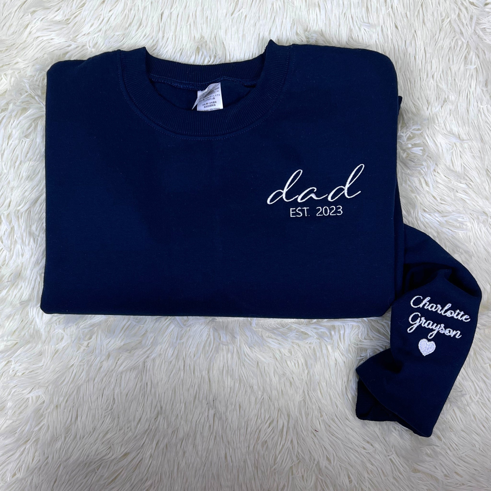 Dad Est 2023 Crewneck Embroidered